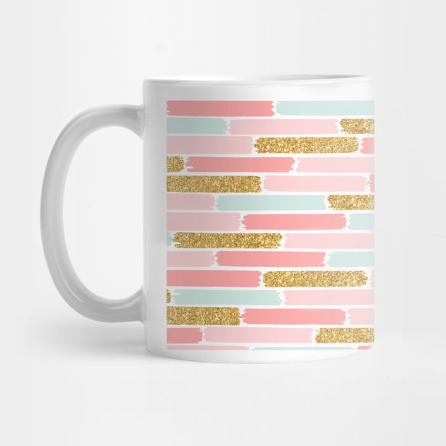 Golden pastel subway stripes II by RoseAesthetic